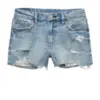 Light Blue Distressed Denim Shorts