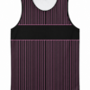 Black Striped Scoop Neck Tank Top with Pink Piping