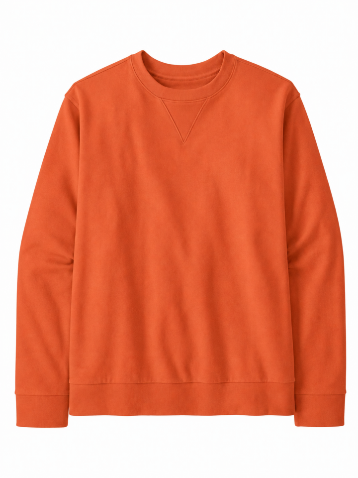 Orange Long Sleeve Crewneck Sweatshirt